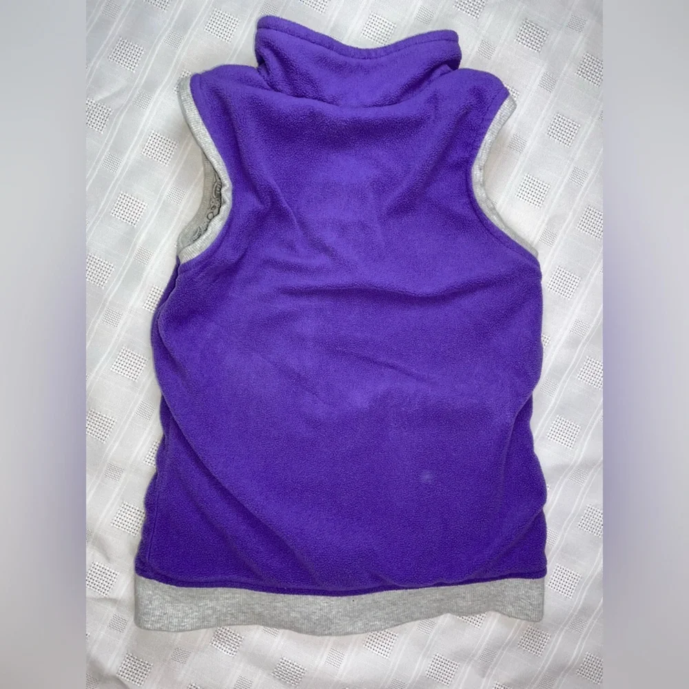 Nike Reversible Vest Girls 6X Purple Fleece Gray Doodle Full Zip Logo